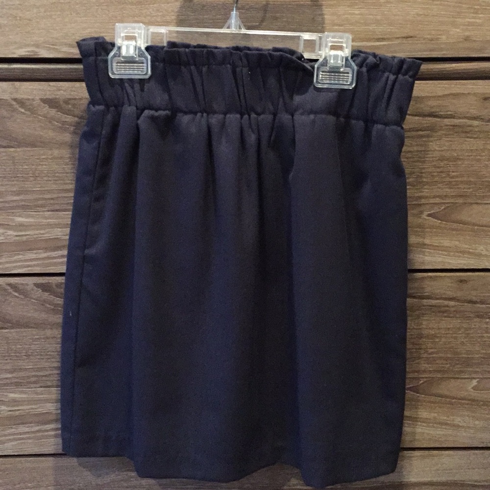 Navy blue, high waisted mini skirt