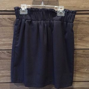 Navy blue, high waisted mini skirt