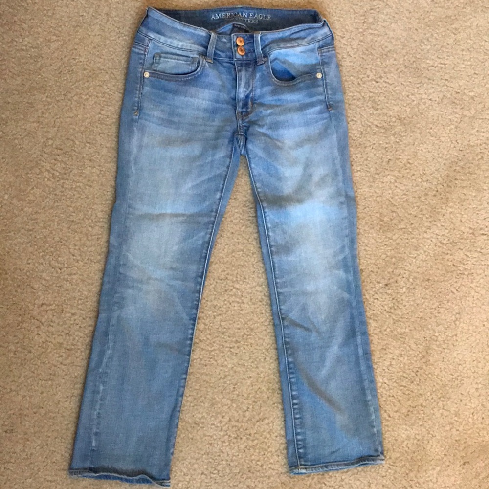 American Eagle artist crop jeans