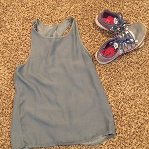 Lululemon denim tank with open back