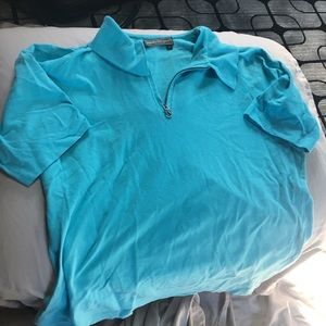 Ferragamo Teal Men’s Polo Size Large