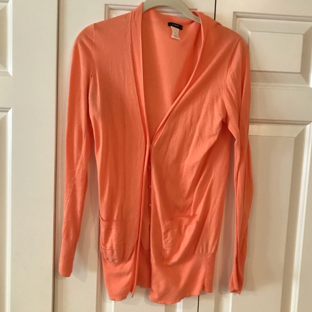 Jcrew long cardigan. Peach color
