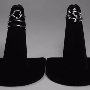 Silver Mid-finger Ring Set