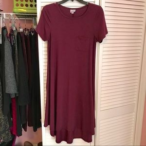 LulaRoe XS Maroon Carly Dress
