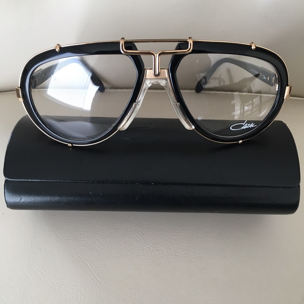 Cazal clear lens Vintage mod. Gold frame stylish.