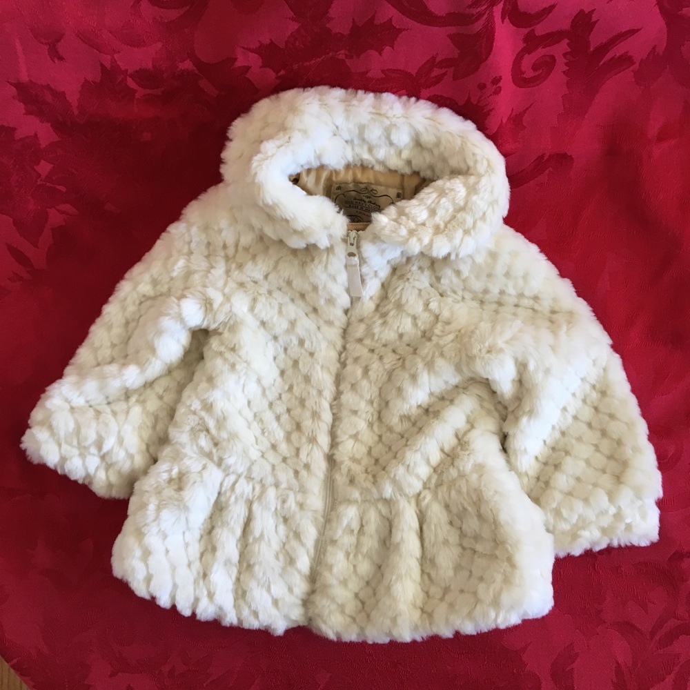 Adorable Peplum Faux Fur Coat