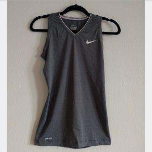 Gray Nike Pro Combat Dri-fit Workout Shirt