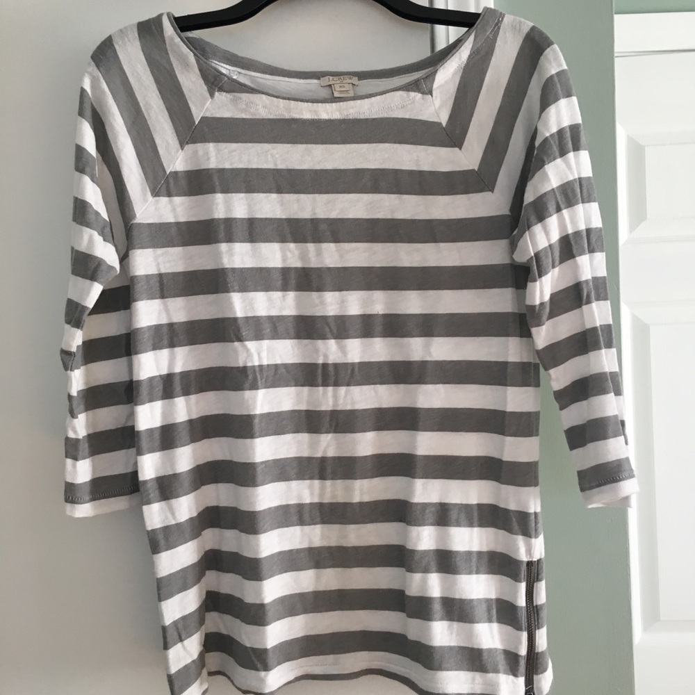 Jcrew 3 quarter length striped T-shirt