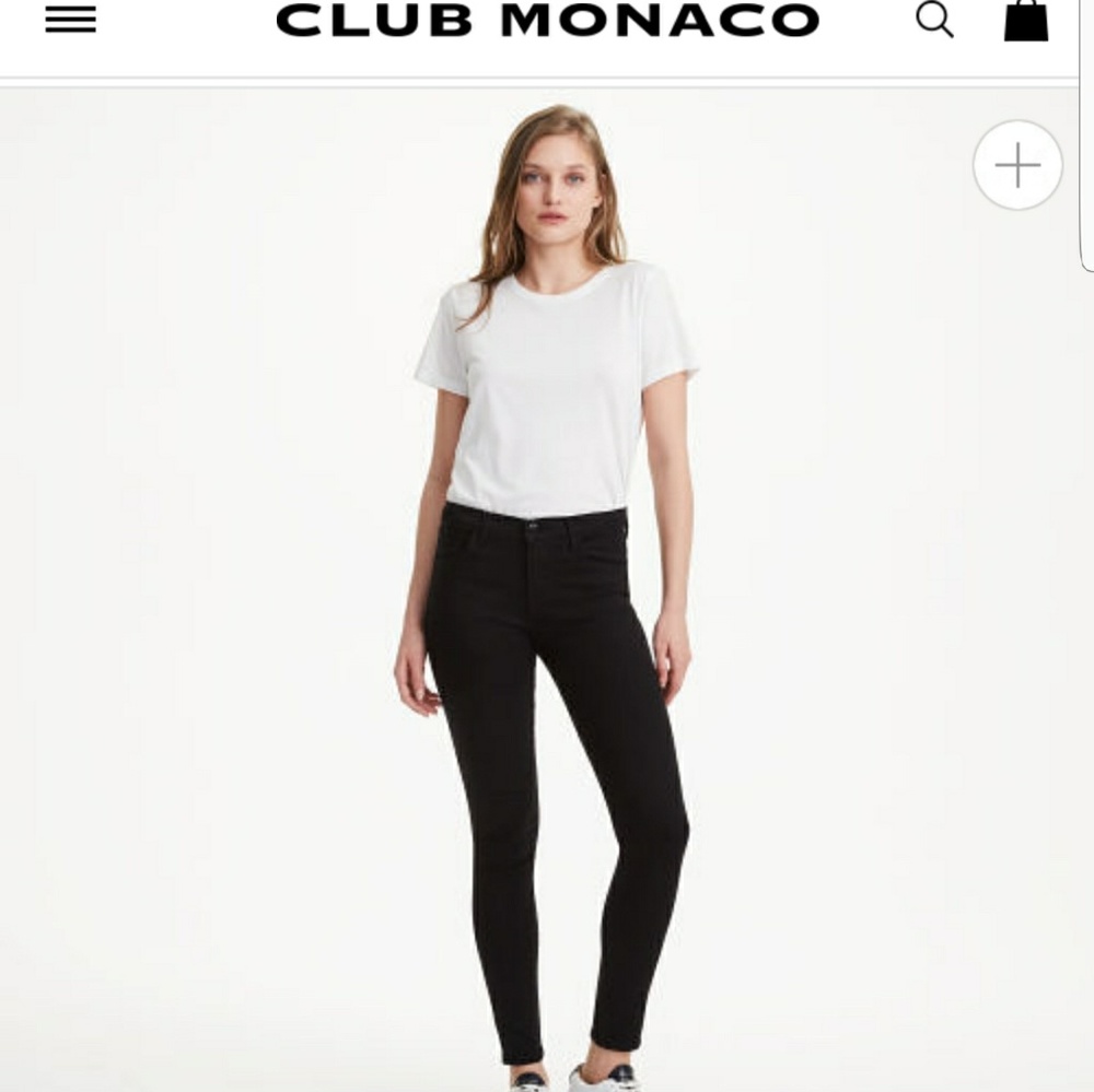 Club monaco coated skinny jean size 4