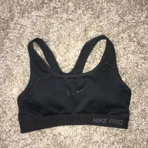 All black Nike sports bra