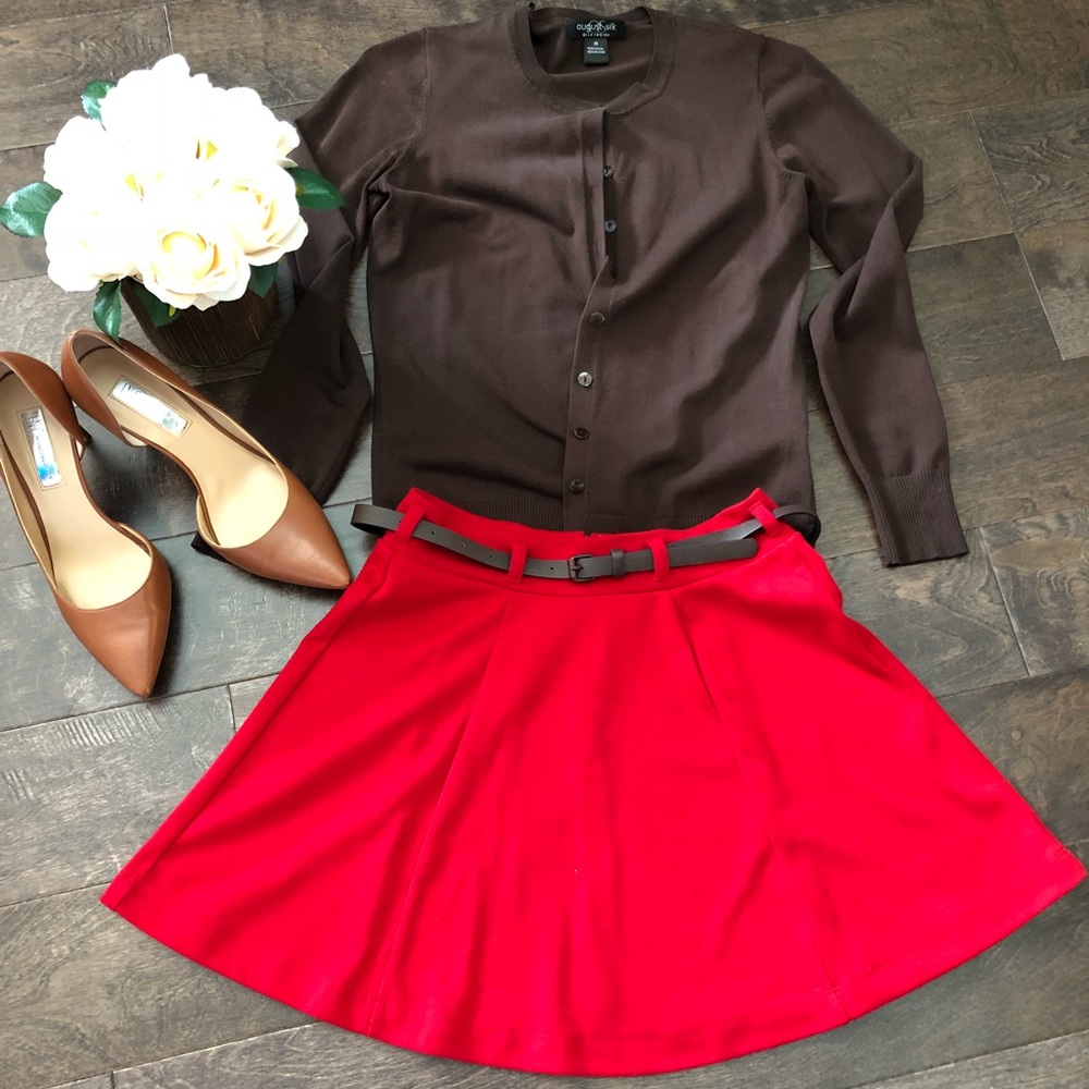 Red skater skirt