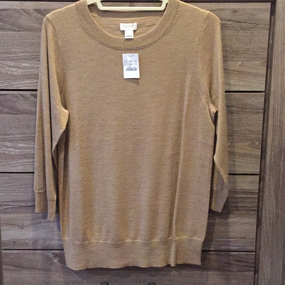 J. Crew camel crew neck sweater