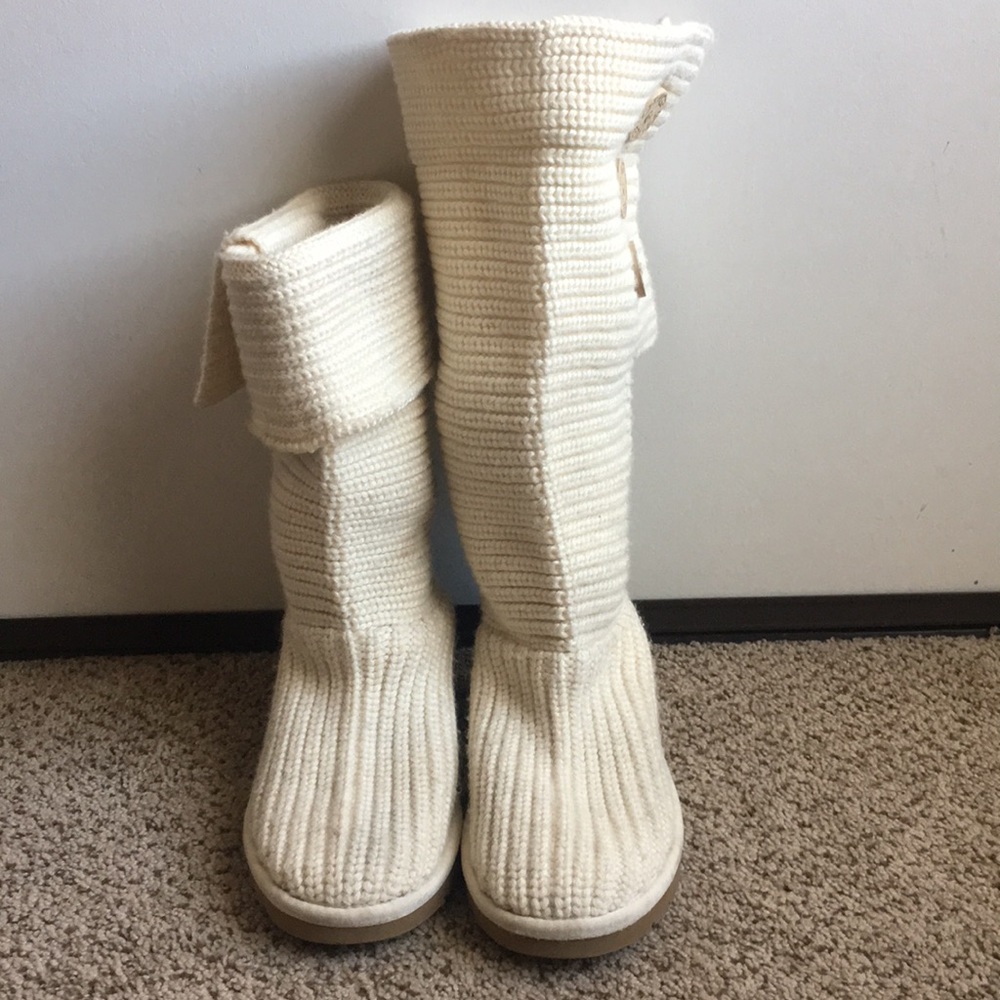 Cream knit UGG boots