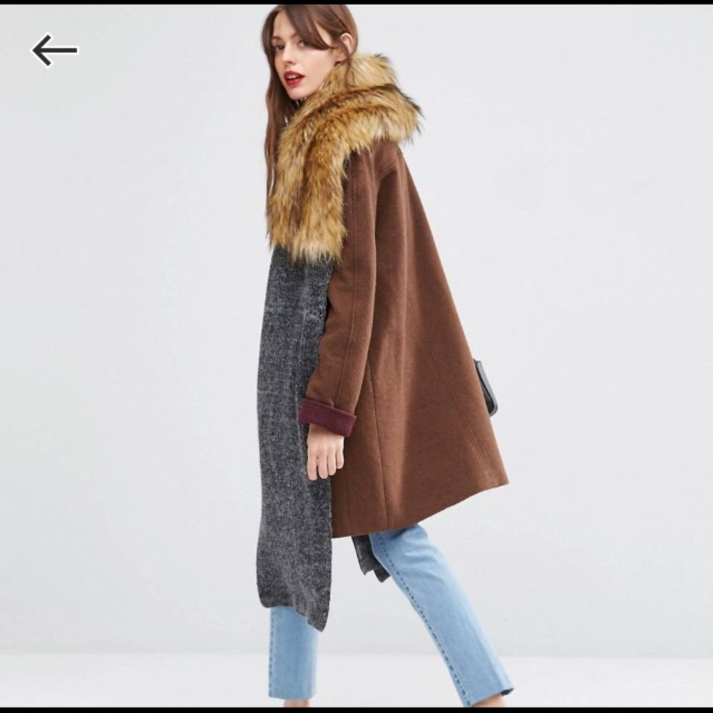 ASOS knit and fur oversized scarf