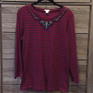 J. Crew jeweled crew neck shirt