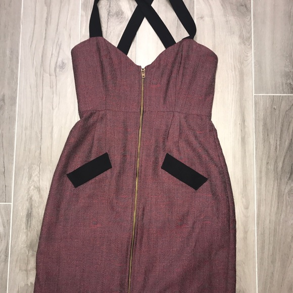 Leona Leonard Berry Zipper Dress, NWT, size 2 - Picture 4 of 4