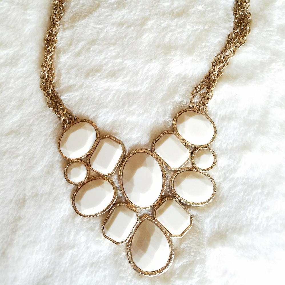 NEW Gold & Ivory Statement Necklace