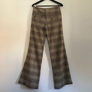 Anthropologie metallic tweed wide leg trousers