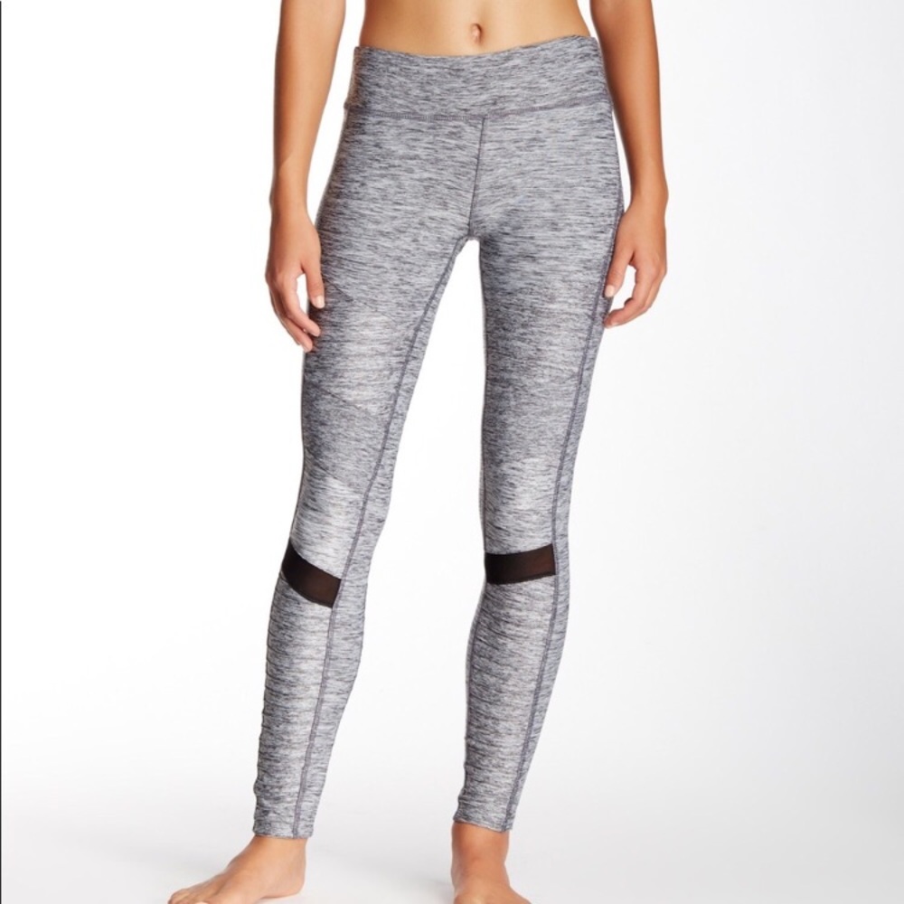 NWT Electric Yoga Moto Leggings, Heathered Silver Grey, M