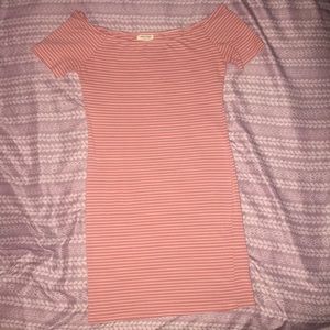 Fitted off the shoulder T-shirt dress