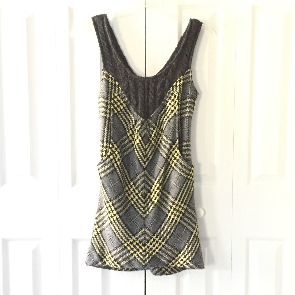 FREE PEOPLE womens grey and yellow dress