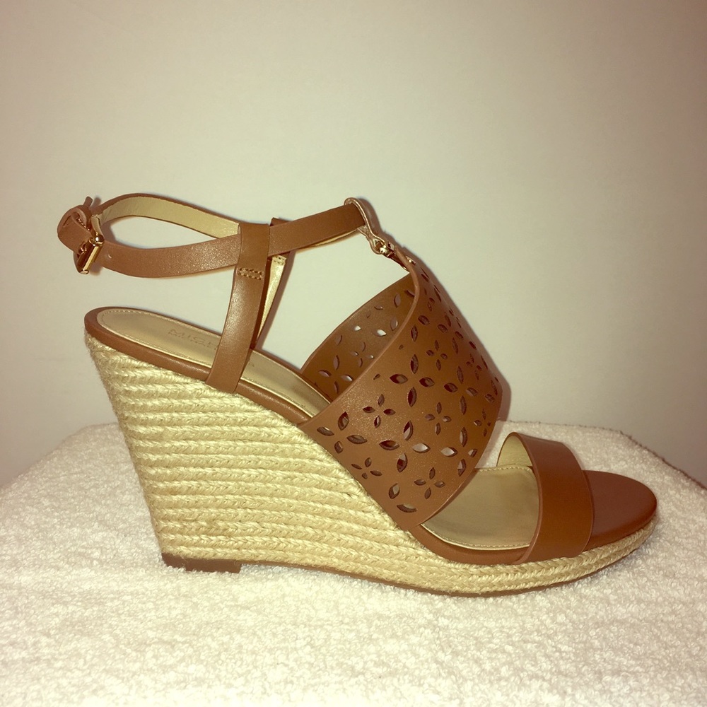 Michael Kors Brown Slingback Platform Wedge Size 9