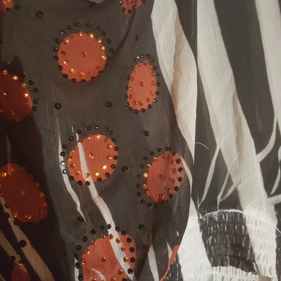 Sexy sheer crop top. Red black and white - Picture 2 of 5