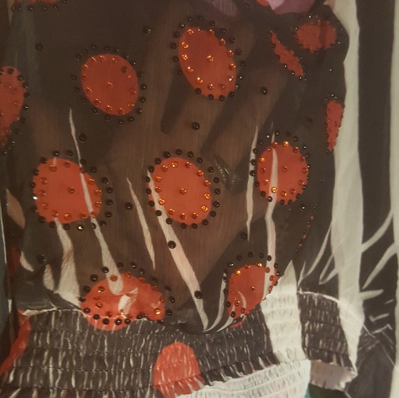 Sexy sheer crop top. Red black and white - Picture 3 of 5