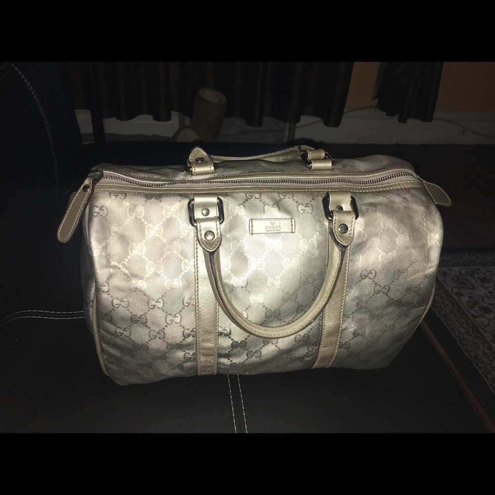 Gucci silver top handle bag