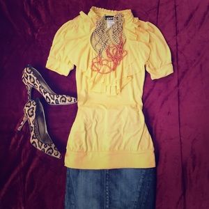 Yellow Ruffled Blouse
