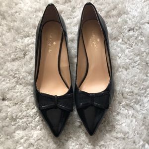 Kate Spade black heels with bow detail