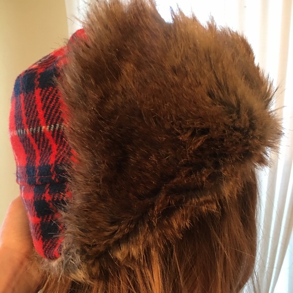 J crew Plaid and Fur winter hat ❄️ - Picture 5 of 5