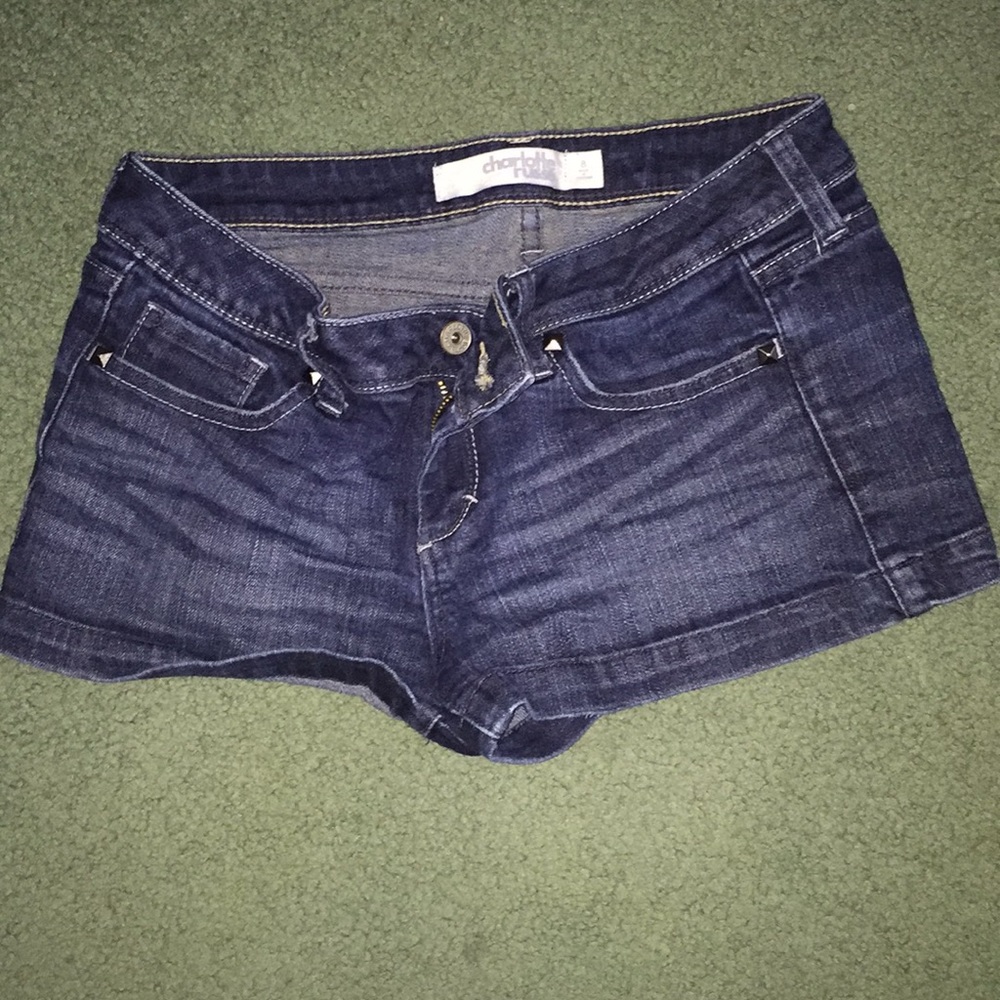 Charlotte Russe dark wash denim shorts
