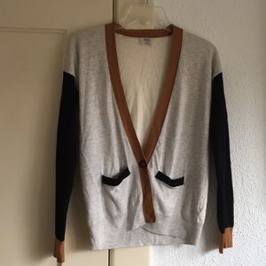 Madewell color block wool/rayon mix cardigan