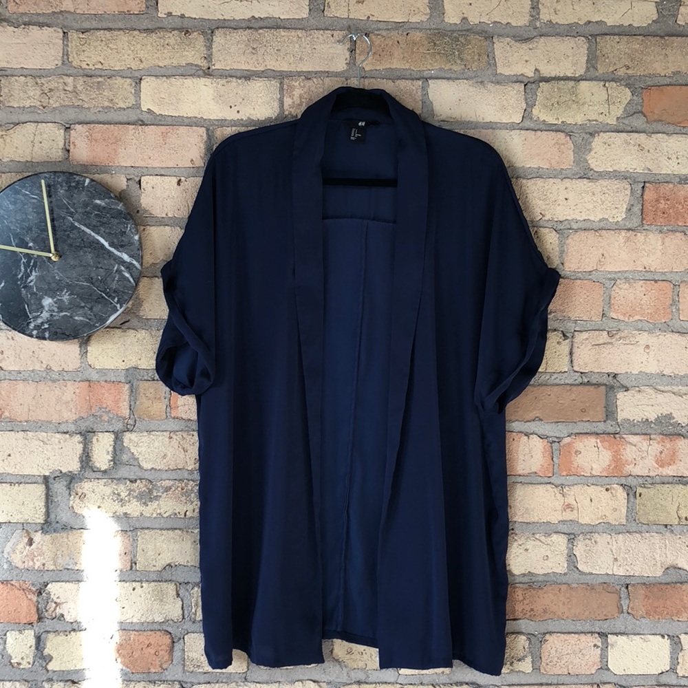 Silky navy blue top