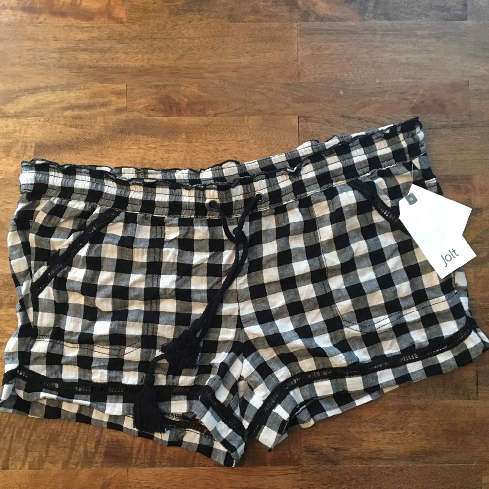 Jolt XL Black & White Plaid Pajama Shorts