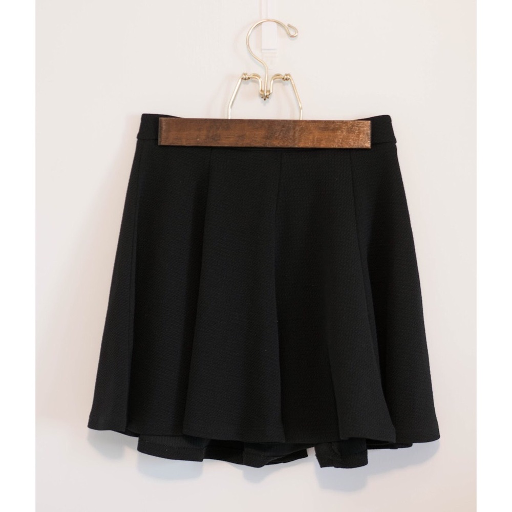 Black high waist skater skirt
