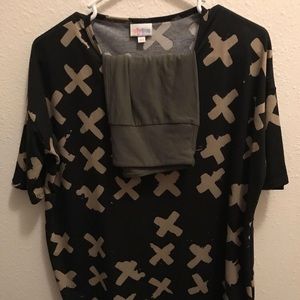 LuLaRoe XXS Irma  -OS olive leggings TRADE-