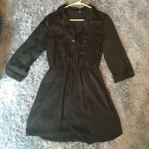 Olive/dark green button down dress