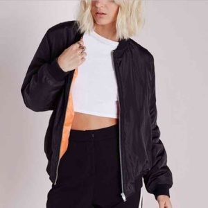 Black Missguided bomber jacket size 10