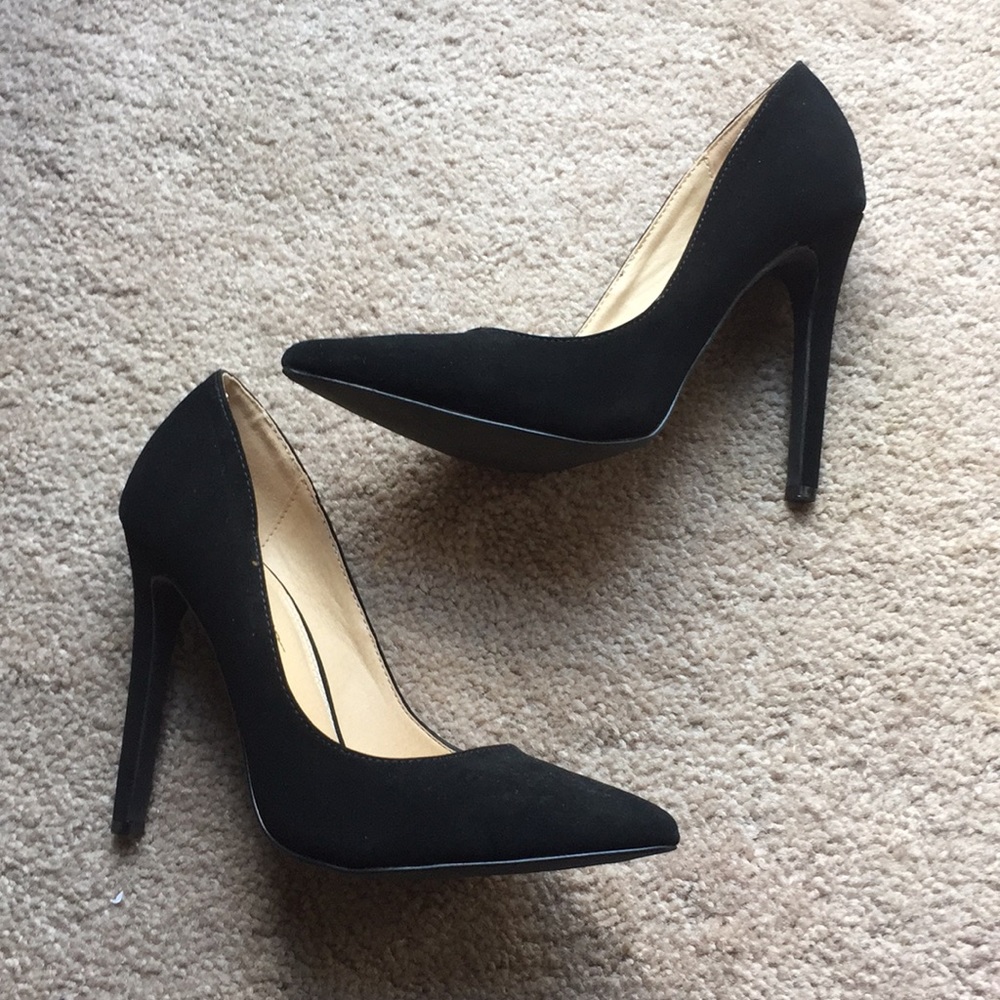 Matte black heels
