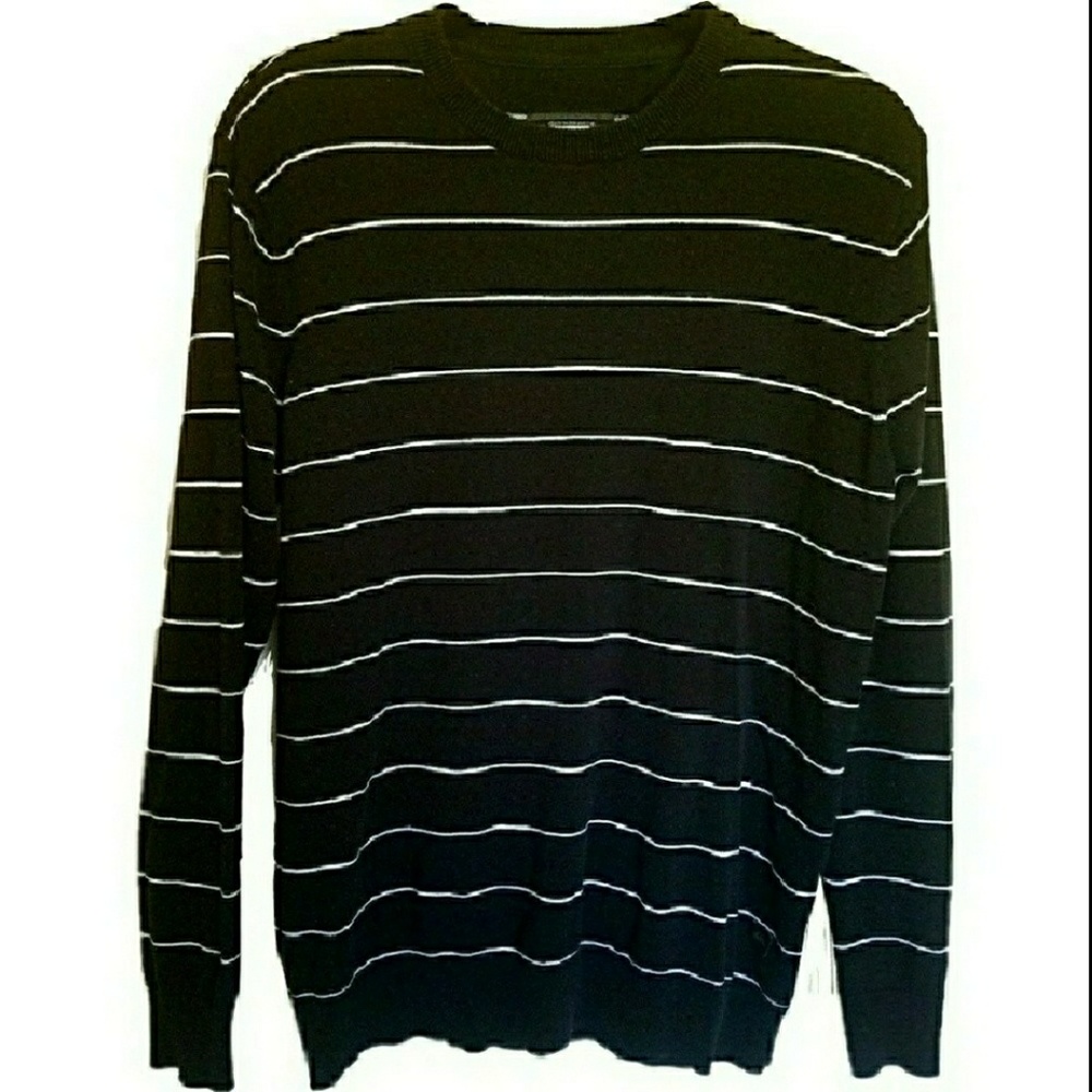 Quiksilver Black and White Striped Sweater