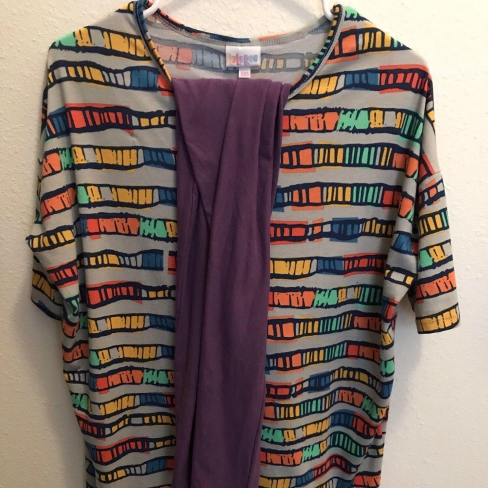 LuLaRoe XXS Irma and OS purple leggings