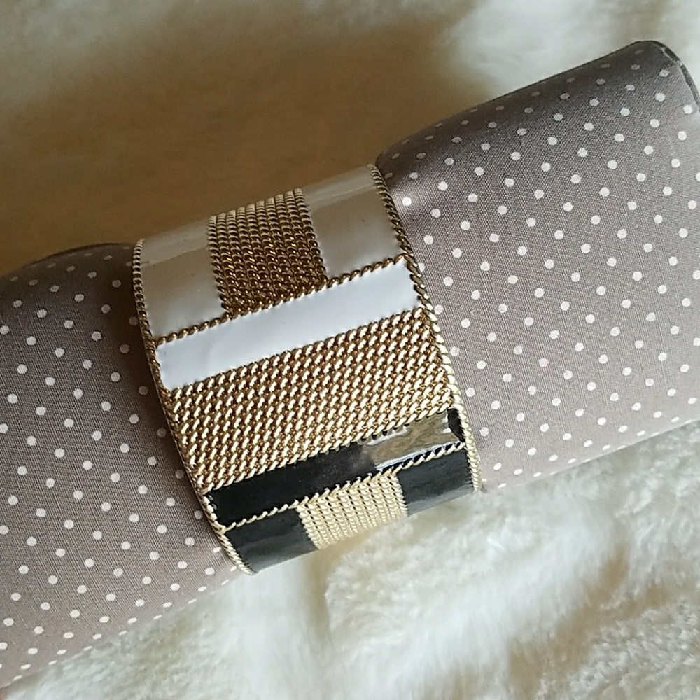 NEW Large Black, White, & Gold Bangle