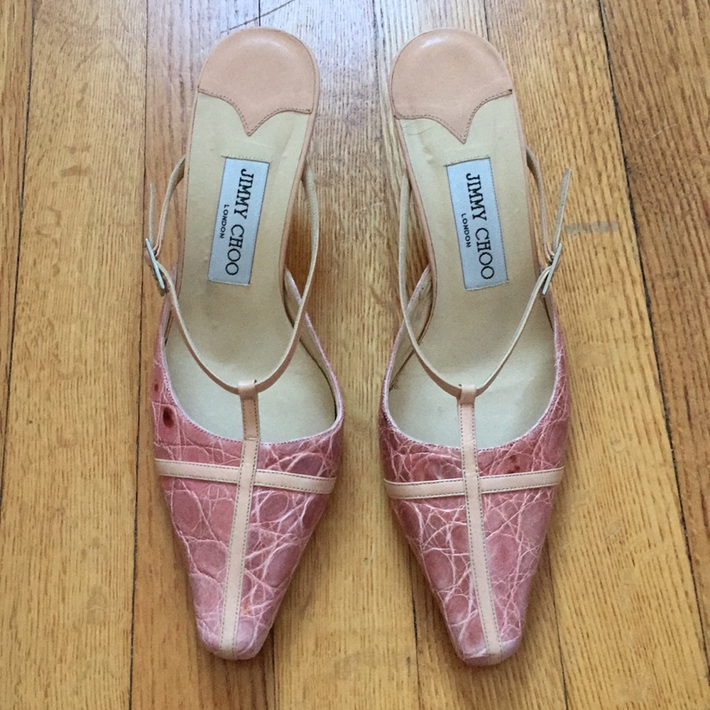 Authentic Jimmy Choo pink leather heels