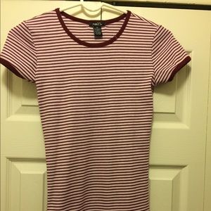XS Rue 21 red and white striped shirt