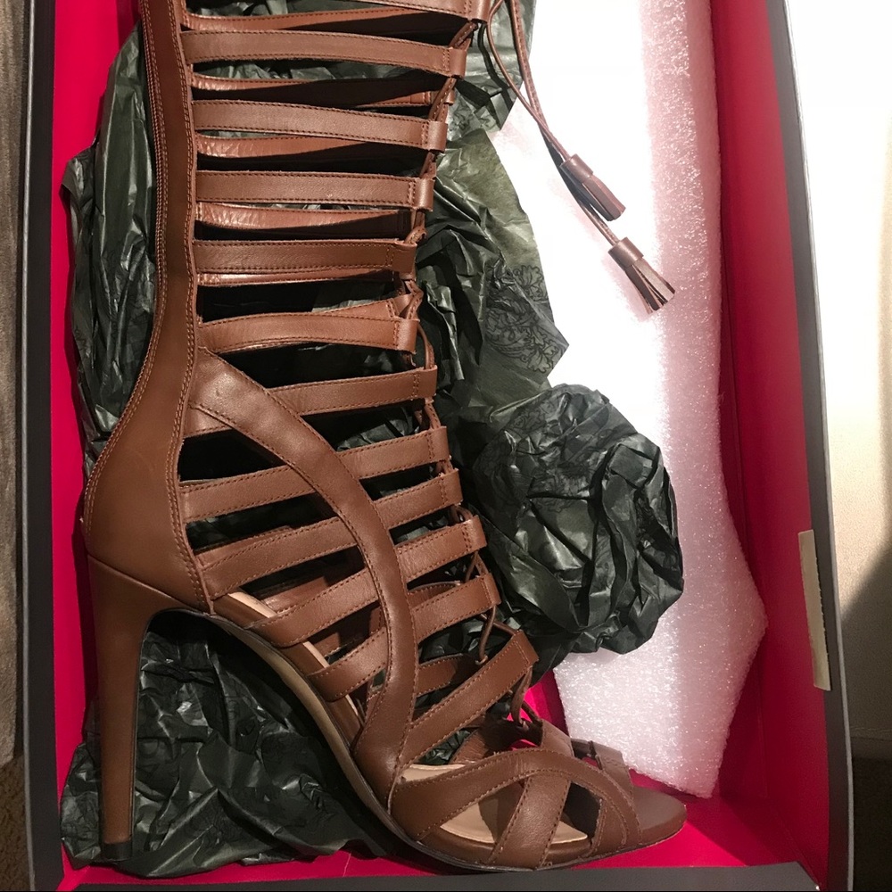 gladiator lace up heels. NEW-only tried on. In box