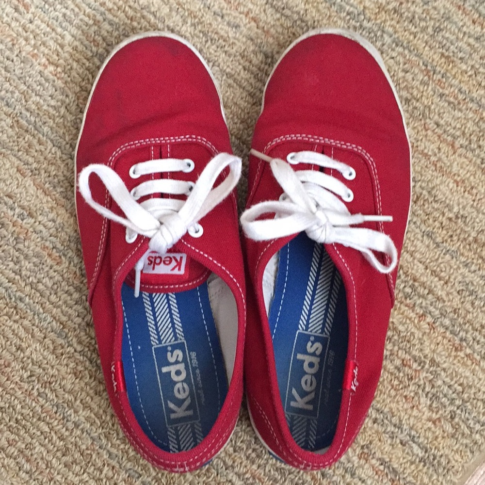 Red canvas Keds