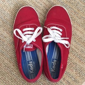 Red canvas Keds