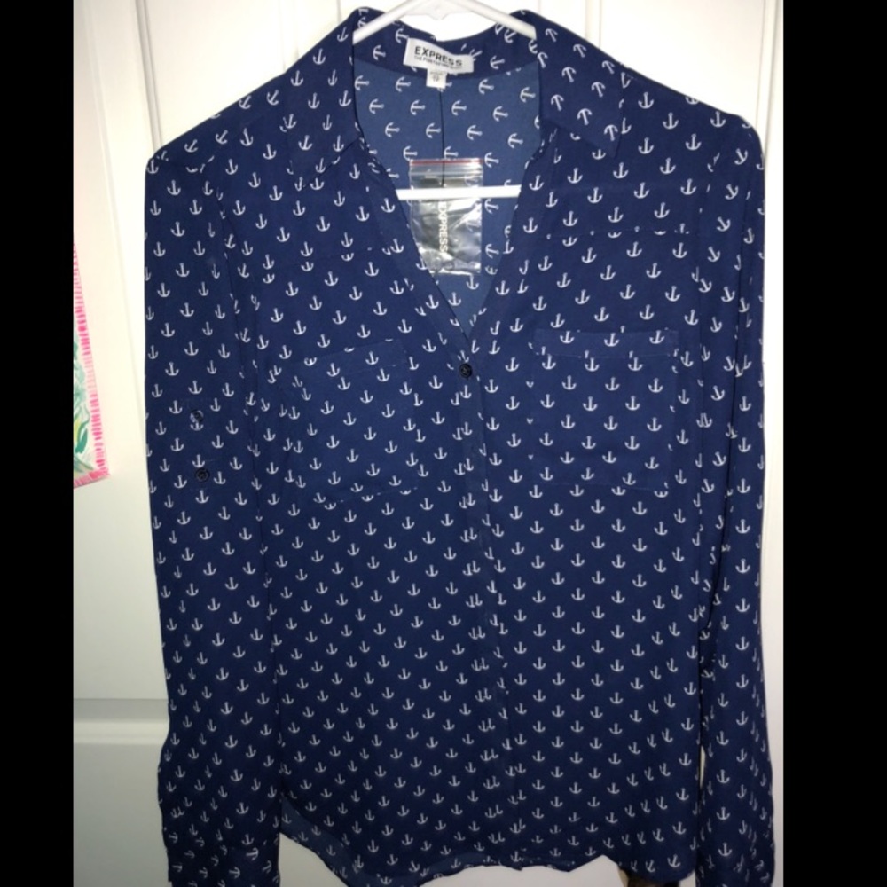 Express button down flowy shirt